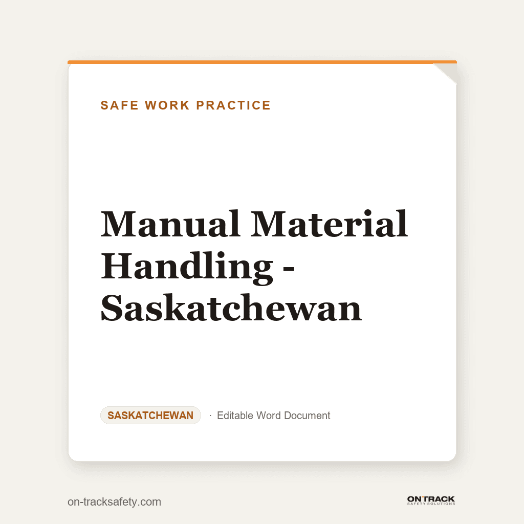 Manual Material Handling - Saskatchewan RAVS