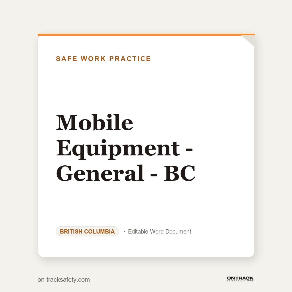 Mobile Equipment - General - BC RAVS