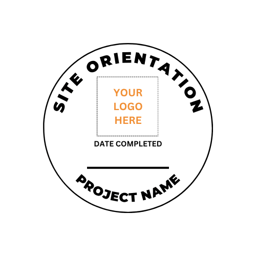 Site-Specific Safety Orientation Stickers (Hard Hat Decals)